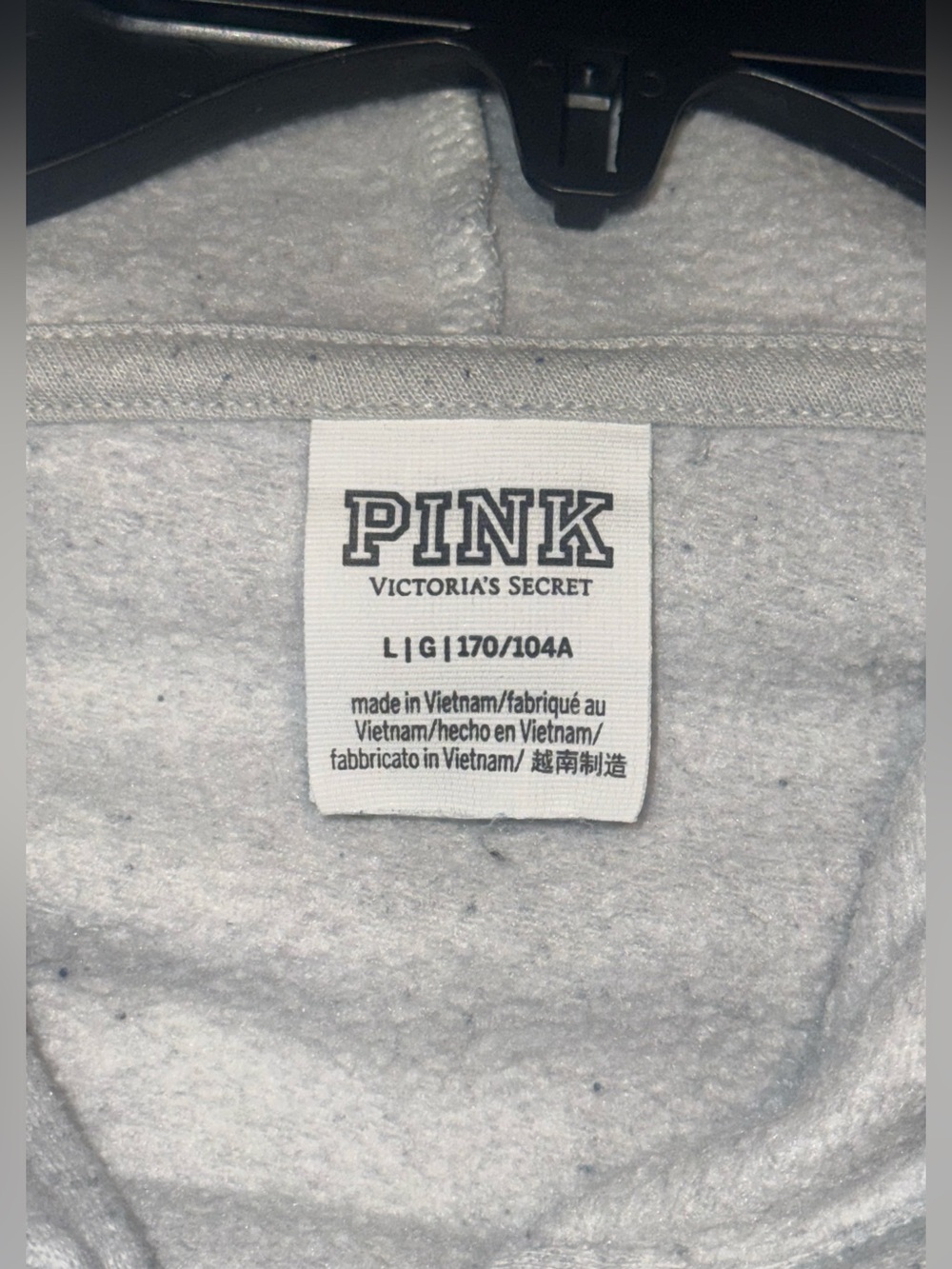 PINK by Victoria's Secret Gray Hoodie | Rainbow Rhinestone Logo Sweatshirt - Picture 3 of 4